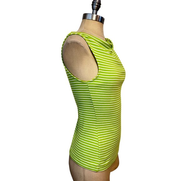 Lilly Pulitzer Sleeveless Green & White Striped Knit Top Size Small - Picture 2 of 4
